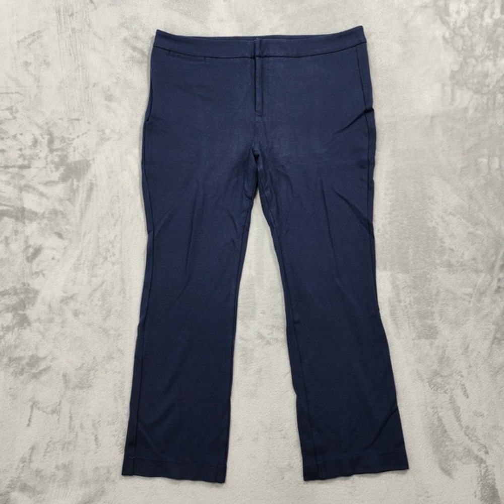 NYDJ Pants Womens 16 Blue Ponte Knit Slim Leg Trousers Slimming Stretch Office
